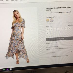 Jessica Simpson Toni Maxi Dress in Daubed Ferns